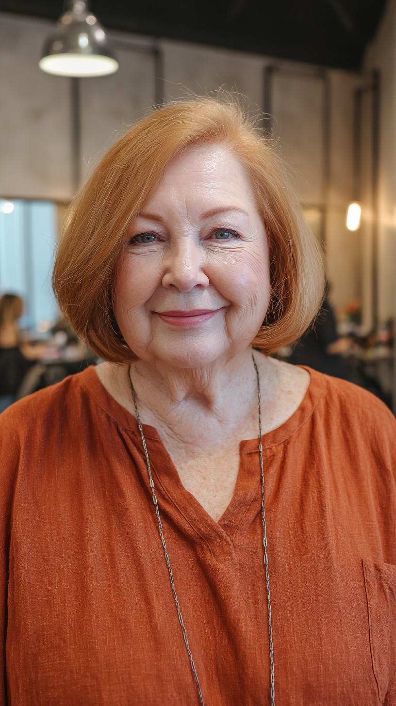 Warm Copper Bob with Subtle Layers